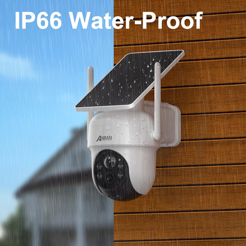 ANRAN Outdoor Solar Security Camera Wifi Battery Wireless 3MP 360°PTZ 2Way Audio gallery