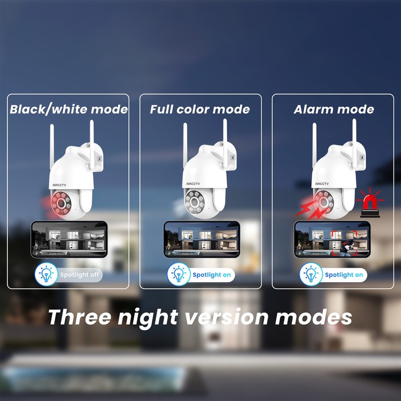 2 Pack Wireless Security Camera System Outdoor Pan/Tilt Home WiFi Free APP Cams gallery