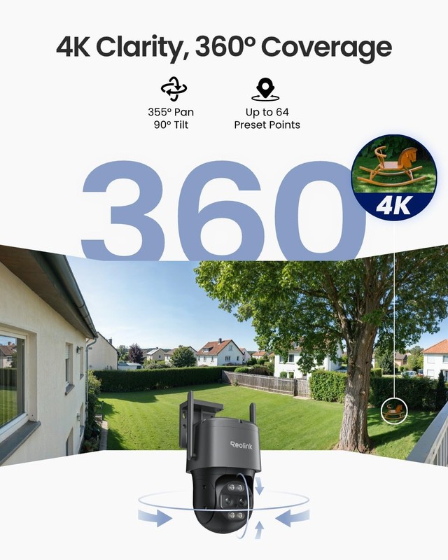 4K Wired WiFi Outdoor Camera, 8MP Dual-Lens PTZ Security Camera gallery