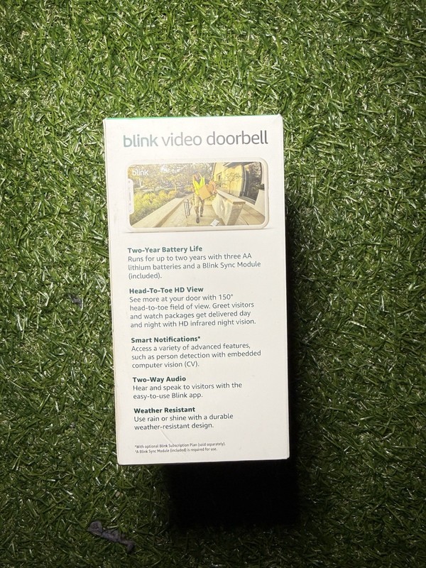 Blink Video Doorbel with Sync Module Core, Battery, Head-to-Toe HD View Black ✅ gallery