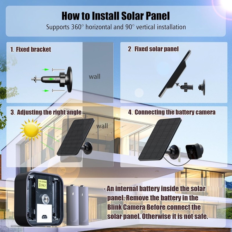 Solar Panel Blink Outdoor 4th Gen & 3rd Gen XT3 XT2 XT Camera(Not Included) gallery