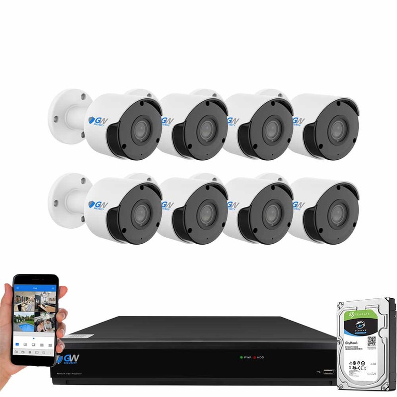 8 Channel 4K DVR (8) 5MP Waterproof HD-TVI AI Bullet Security Camera System