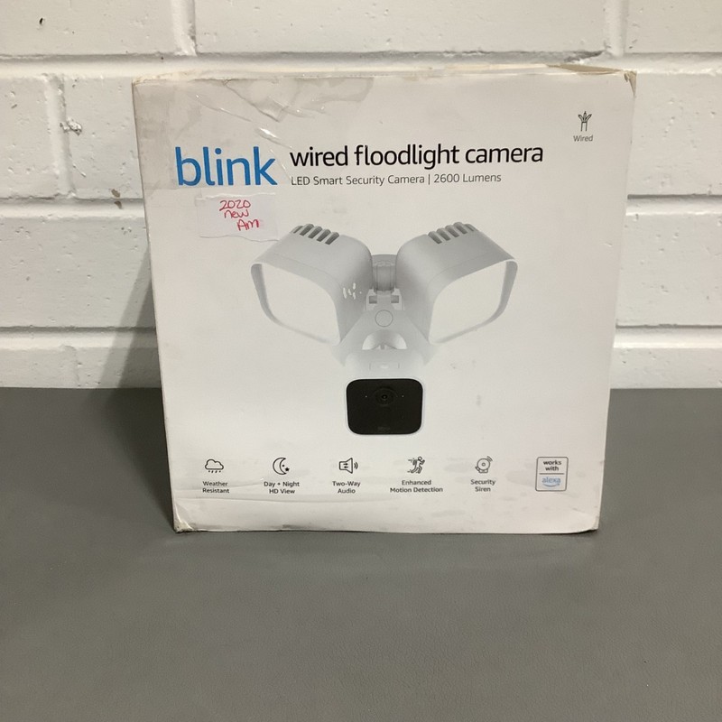 Blink 1080p Wired Floodlight Camera 2600 lumens HD live view Works w/ Alexa BFM0