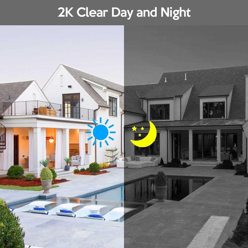 3MP Wireless Security Camera Outdoor/Indoor Wireless Security System, 2K Wifi IP gallery