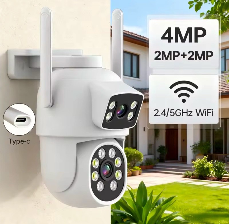 4MP Dual Lens PTZ WiFi Security Camera Outdoor 2.4/5GHz Night Vision 2-Way Audio gallery