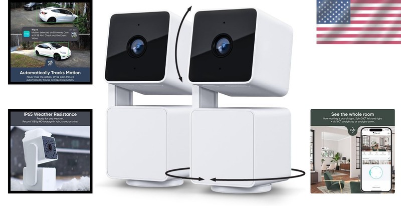 Cam Pan V3 Wi-Fi Security Camera 1080p HD, 2-Pack - Color Night Vision & Audio gallery