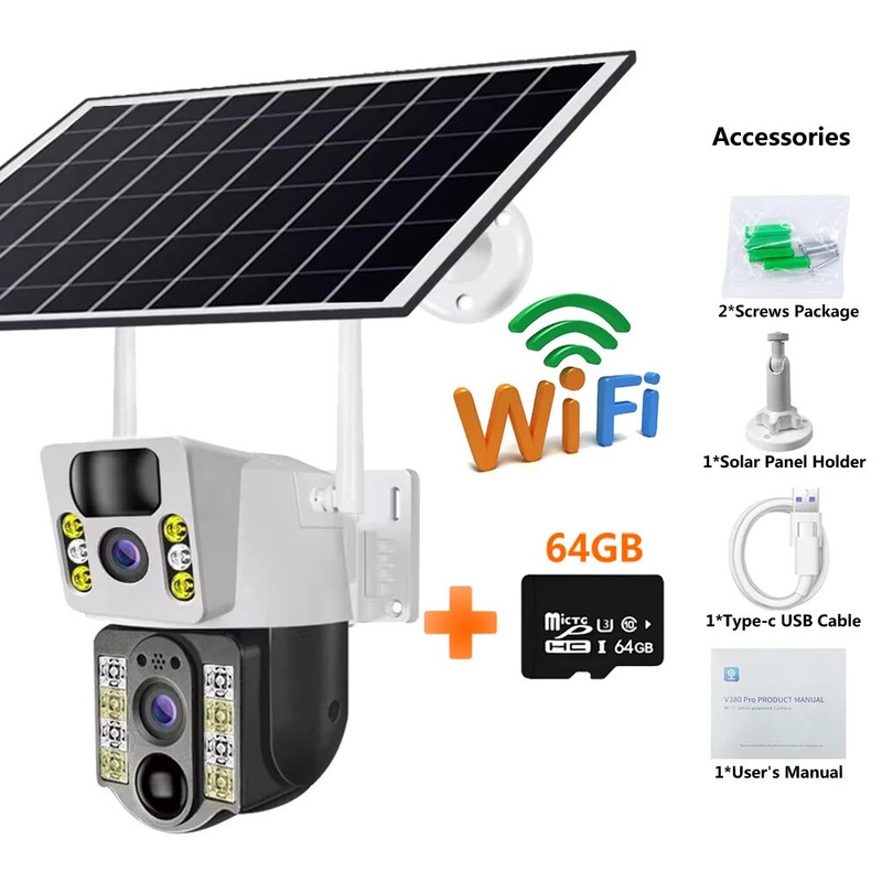 4G Solar Surveillance Cameras Wifi Wireless Outdoor Smart Home Security Monitor gallery