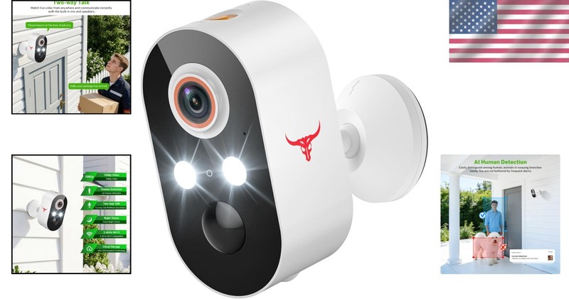 1080P Outdoor Wireless Security Camera - AI Detection, Night Vision, 2-Way Audio gallery
