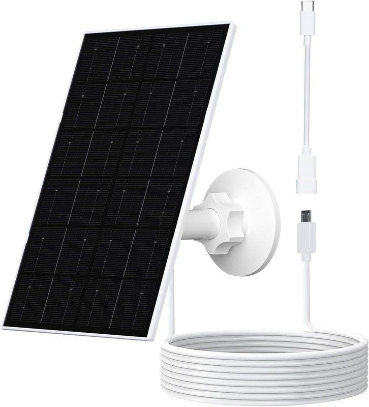 360° Adjustable 4W Solar Panel for Reliable Security Camera Power - 9.8FT Cable gallery
