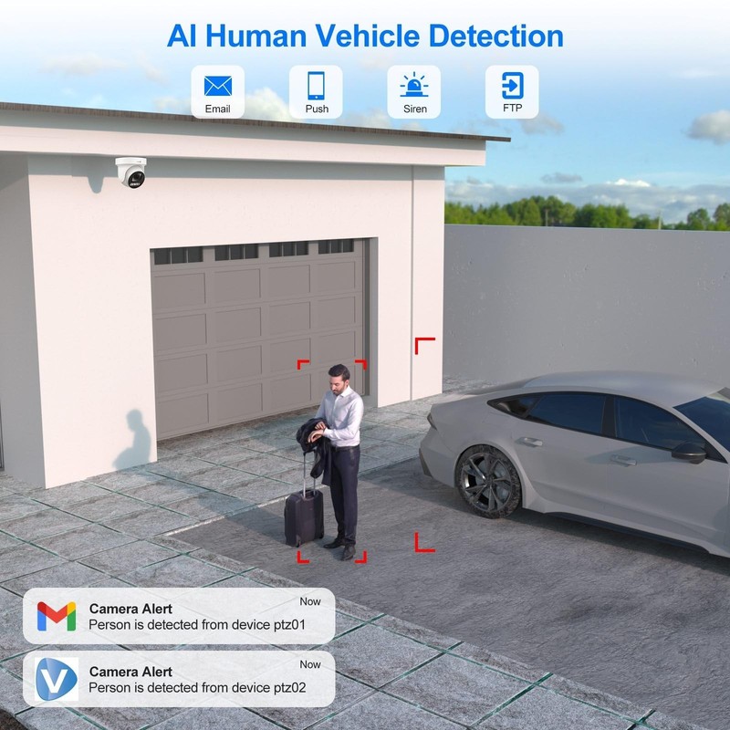 Anpviz 8MP 4K POE PTZ IP Camera, 5X Optical Zoom, Human/Vehicle Detection gallery
