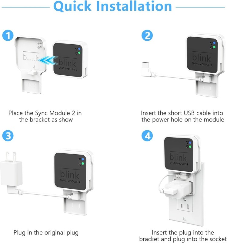 Compact Mount Holder for Blink Outdoor/Indoor Cameras - Short USB Cable Included gallery