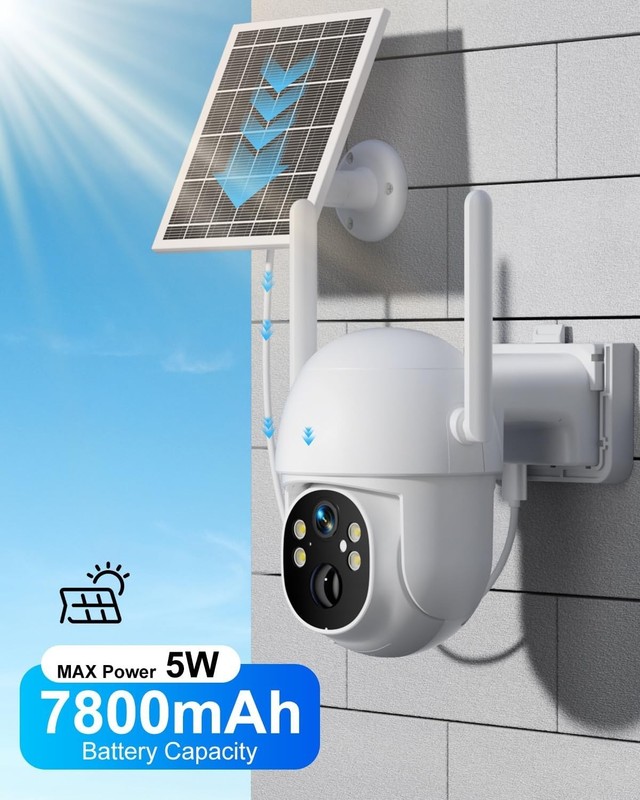 2pcs 4G LTE Cellular Solar Security Camera PIR Motion Sensor Free Unlimited Data gallery
