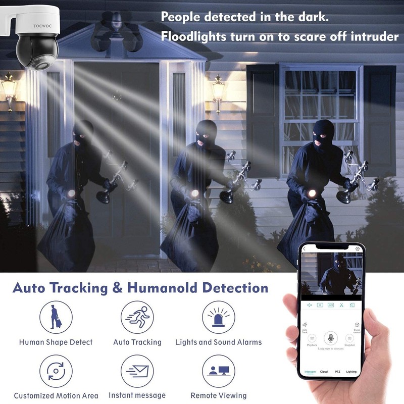 TOCWOC 5MP Security Camera Outdoor, 2560x1920 Home Surveillance Camera with Pan gallery