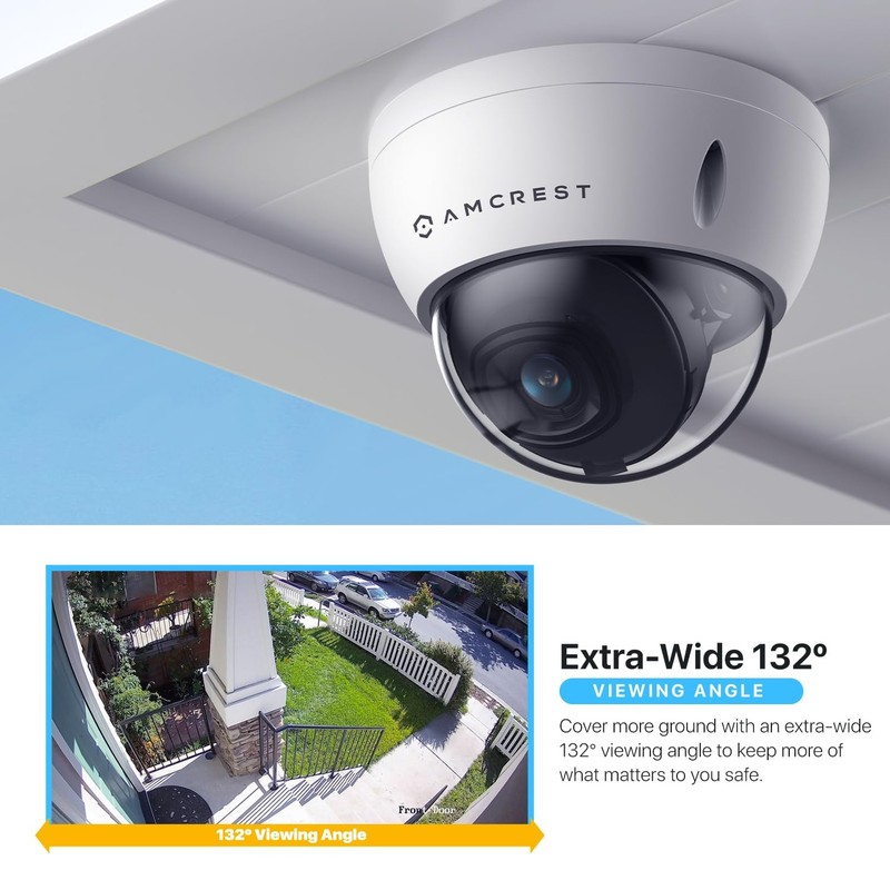 Amcrest 5MP POE Camera, Outdoor Vandal Dome 1 Count (Pack of 1), White gallery