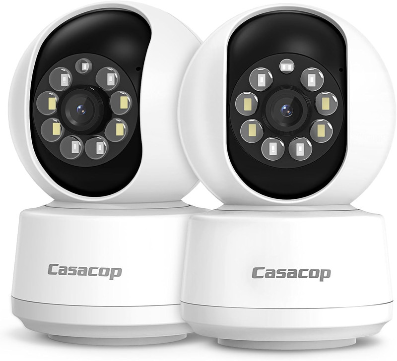 2PCS Smart Security Camera – 2K Home Security Camera, Pan & Tilt 2.4Ghz Indoor,