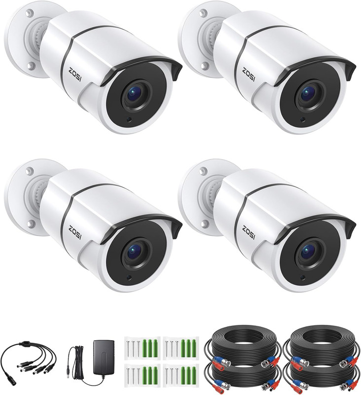 4PACK 1920TVL 1080P HD TVI Security Cameras 120Ft Night Vision CCTV Cameras Home