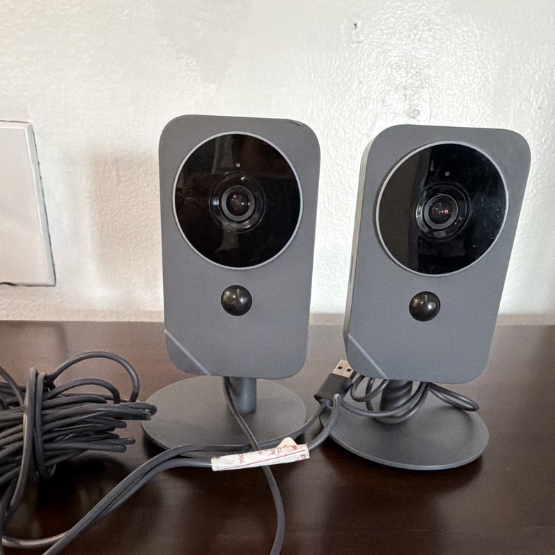 ADT SCHC2R0-29 2-Pack Wired Wi-Fi IP Indoor Cameras 1080p Night Vision Gray