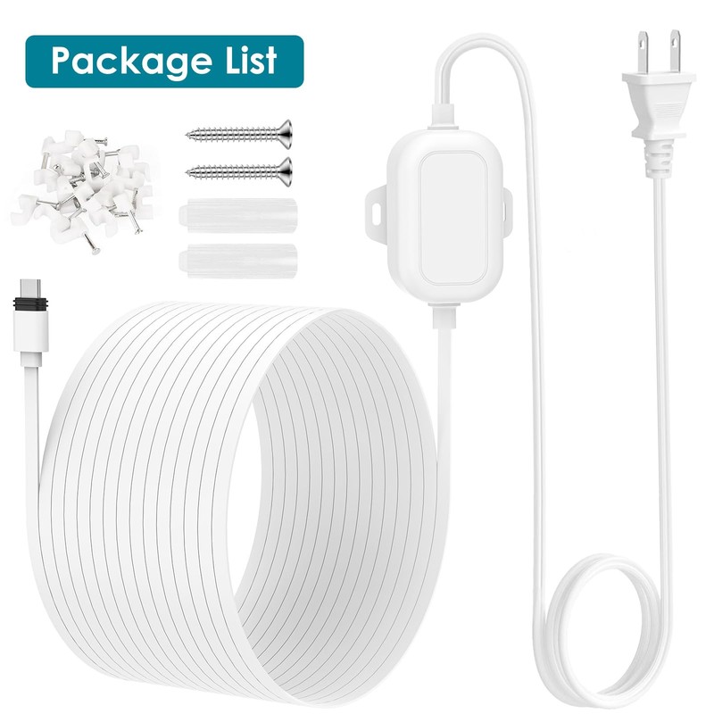 Power Adapter for Ring Outdoor Cam Plus/Ring Spotlight 25ft/7.5m, White gallery