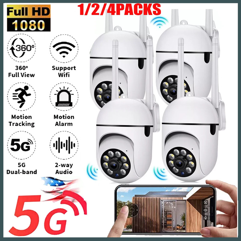 1-4Pack Wireless 5G WiFi Security Camera System Smart Outdoor Night Vision 1080P