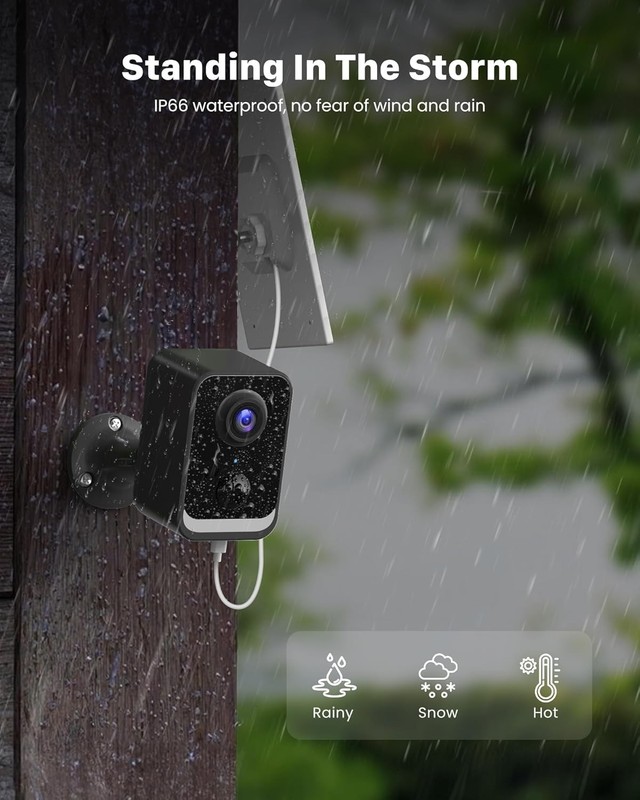 Security Cameras CG6K Wireless Outdoor Solar Power Cameras for Home Security WiF gallery