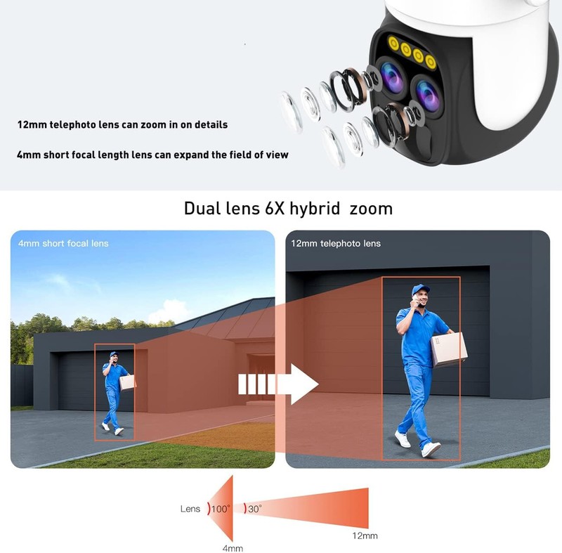 Solar Camera Wireless Outdoor 2K Dual Len WiFi Smart Camera PIR Motion Detection gallery