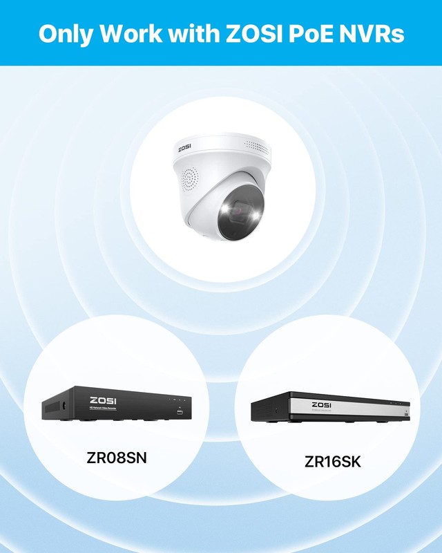 ZOSI 4Pack 5MP PoE Security Cameras with Ethernet Cables, Person Vehicle Dete... gallery