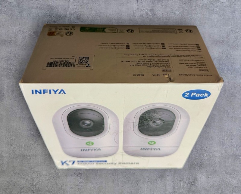 2-pack of Infiya K7 2K indoor security cameras 360 Pan/Tilt 2.3 GHz Wifi gallery