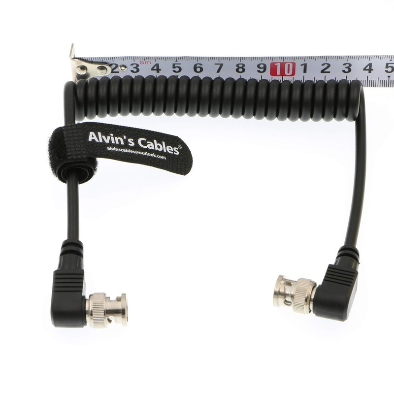 Coiled 3G SDI Right Angle BNC To Right Angle BNC Coaxial Cable Blackmagic gallery