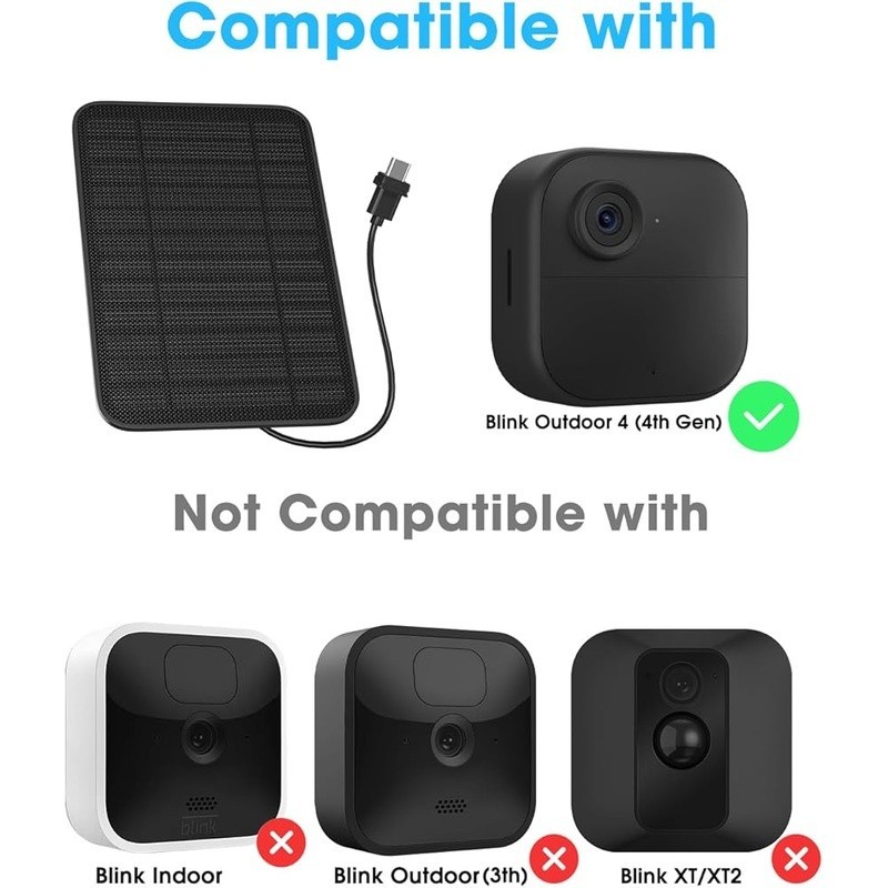 5W Solar Panel Blink Outdoor Camera Adjustable Mount Continuous Power Supply New gallery