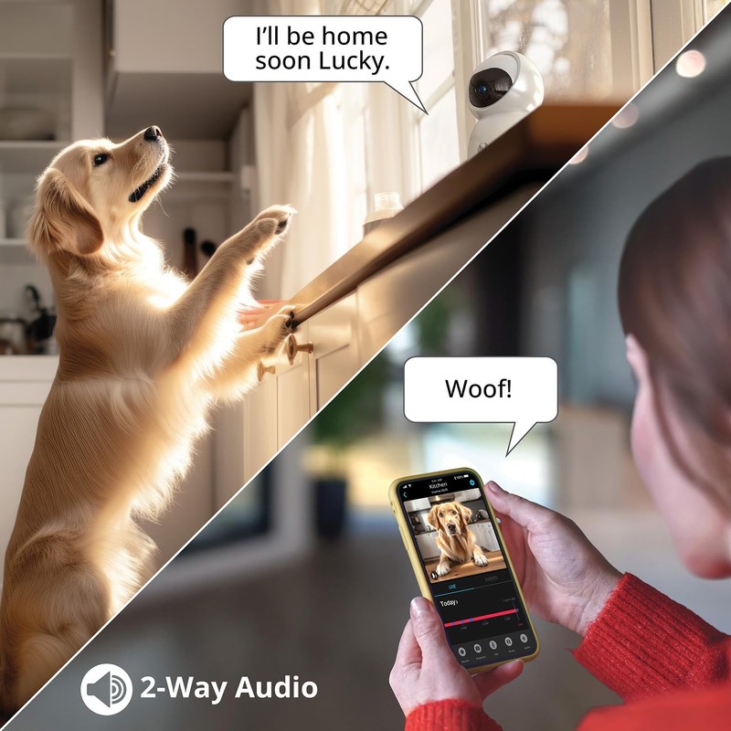 Indoor Plug-in Wireless 3MP Deterrence Camera with Pan, Tilt and 2-Way Audio gallery