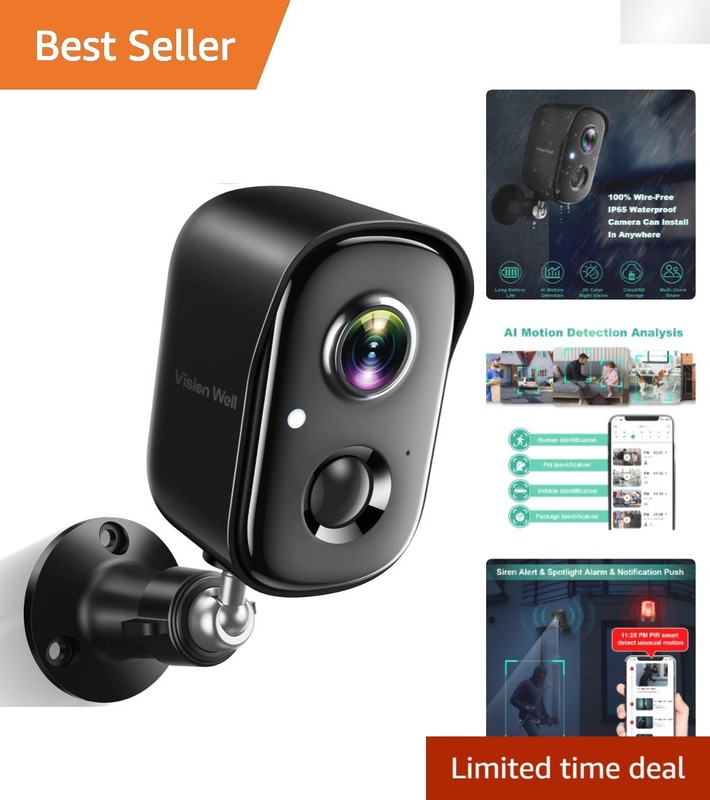 Rechargeable Wireless Outdoor Camera with HD Video, App Control & Cloud Storage