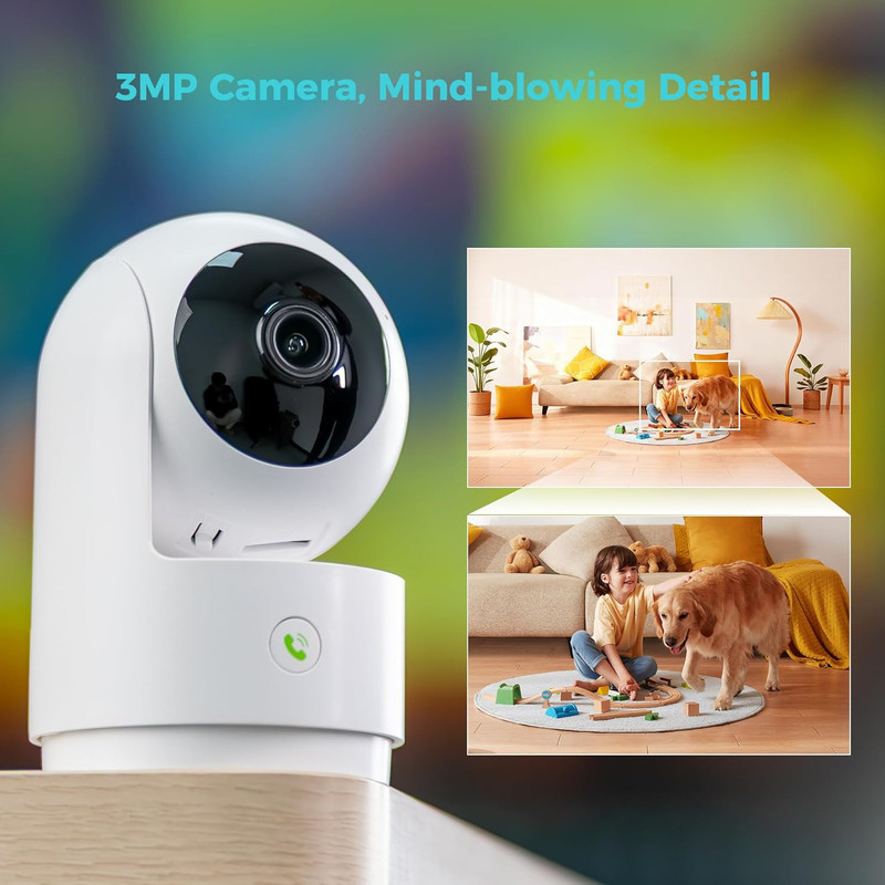 Vicohome 2K Indoor Security Camera, Plug-In, AI Tracking, 24/7 Recording, Pet/Ba gallery