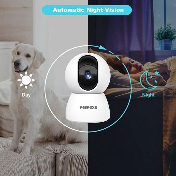 Febfoxs Baby Monitor Security Camera, WiFi Indoor Camera, 360-Degree Smart 1080P gallery