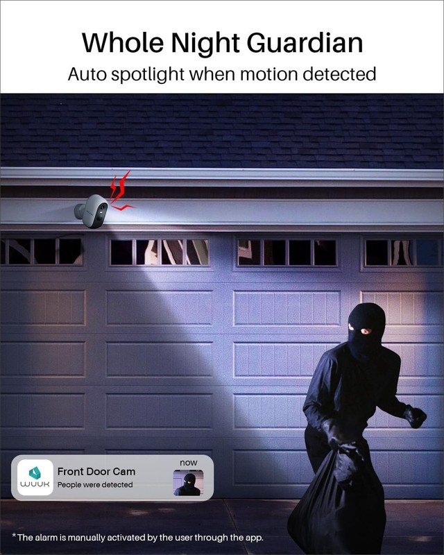 WUUK Cam Pro Wire-Free Security System 2-Cameras Outdoor 2K Color Night Motion gallery