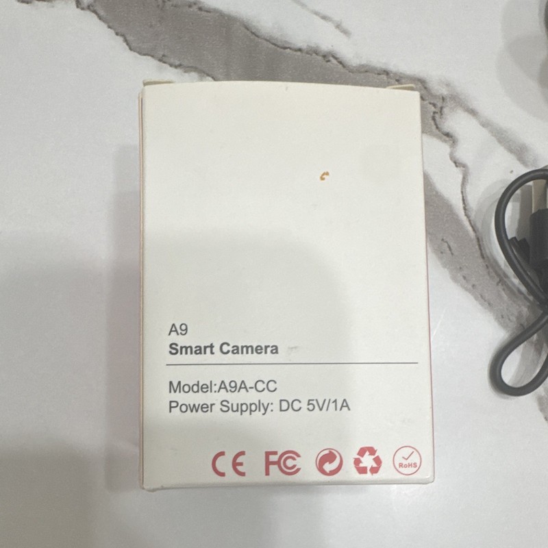 A9 Smart Camera HD IP Wi-Fi Indoor Black Battery/USB w/ USB Cable, Mount gallery