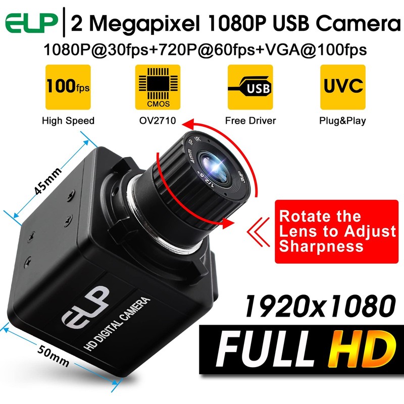 USB Manual Zoom 4mm Lens Prototype 2Megapixel 1080p Webcam Cmos OV2710 Webcam... gallery