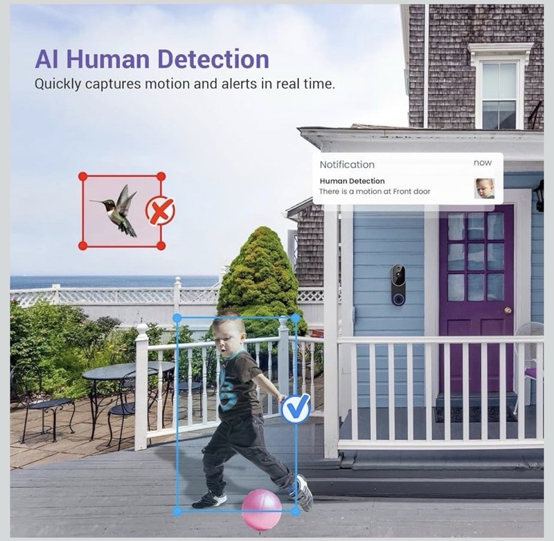 1080p Wireless Video Doorbell Camera with Chime, AI Detection & 2 Way Audio gallery