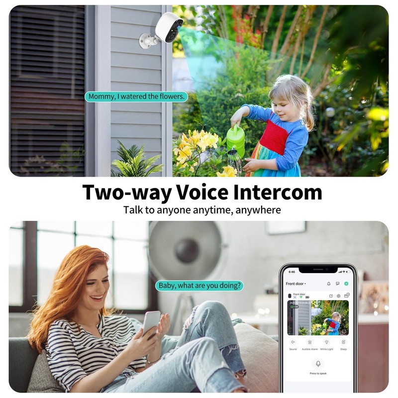 2K UHD Smart Wireless Security Camera Indoor Outdoor Battery Color Night gallery