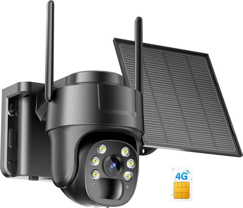 4G LTE Cellular Security Camera, No Wifi Security Camera Outdoor Built-In SIM Ca