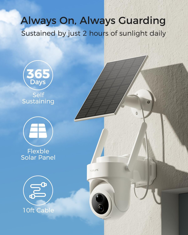 4K Solar Wireless Security Cameras 4-Cam Kit with AI Tracking & Night Vision gallery