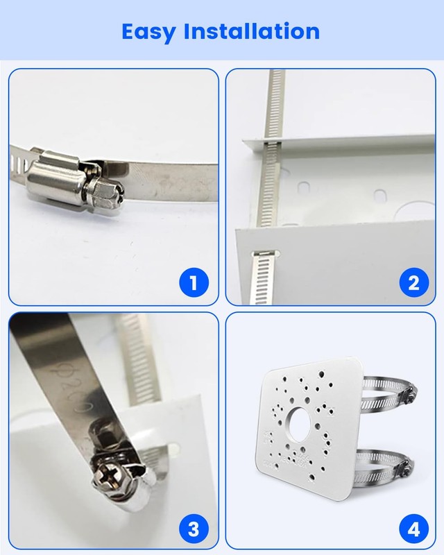 Metal Universal Vertical Pole Mounting Bracket Security Camera Corner Mount gallery