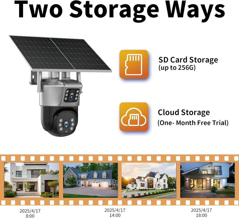 2K 4G Solar Security Camera with Night Vision, Two-Way Audio & Alexa Compatible gallery