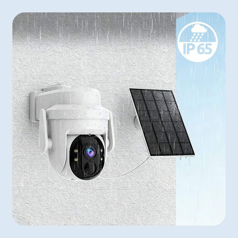 3PK Wireless Solar Security Camera WiFi Home Outdoor PTZ Camera Built-in Battery gallery