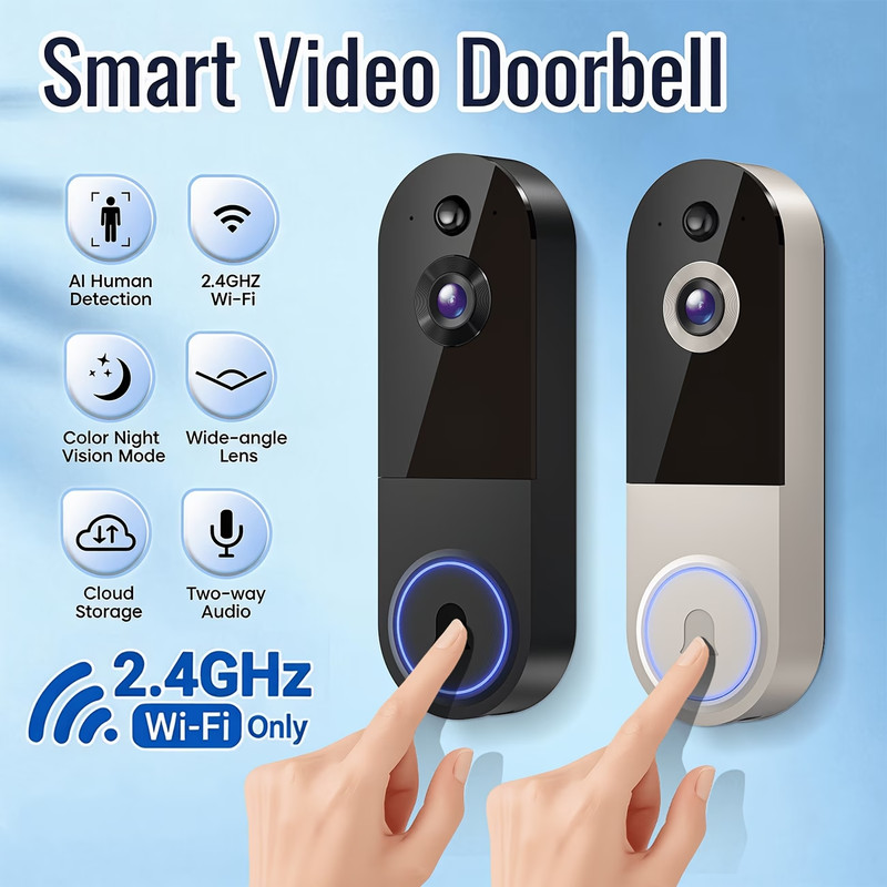 Wireless Camera, Multi-functional Smart Doorbell, Wide-angle Video Surveillance gallery