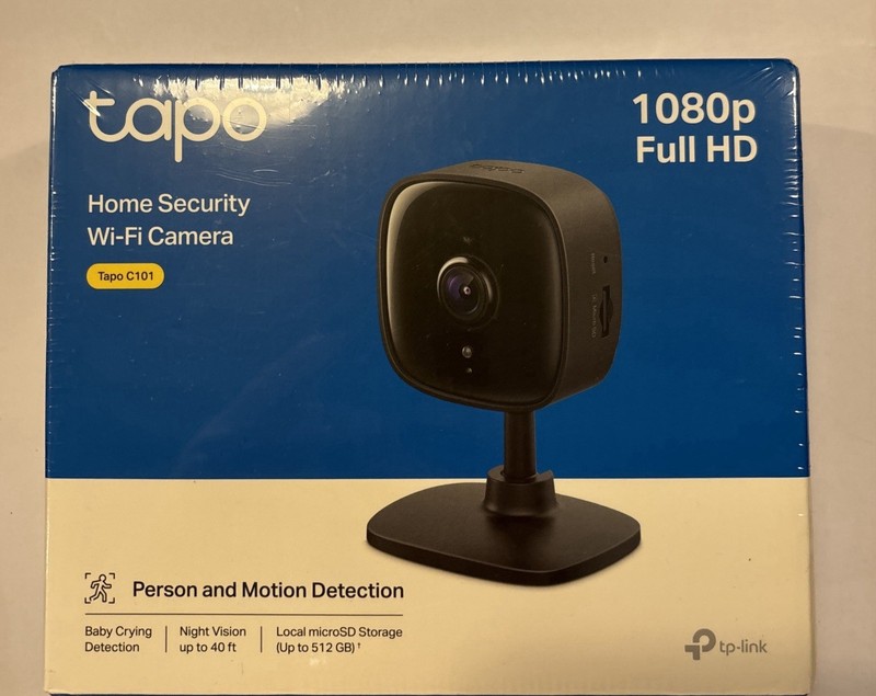 TP-Link Tapo Home Security 1080p Full HD Wi-Fi Camera Black C101