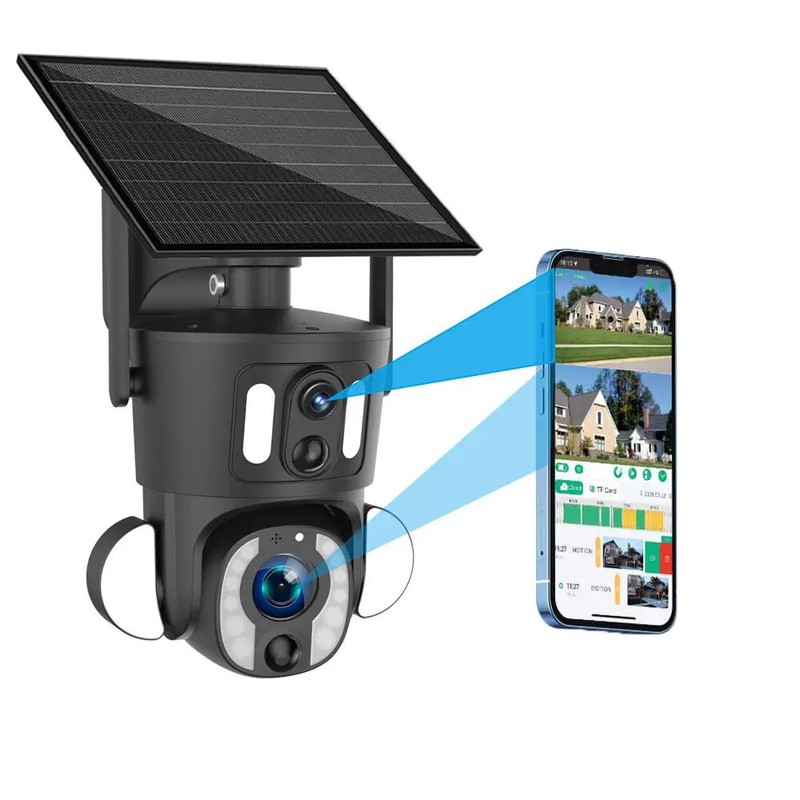 4G Solar PTZ Camera 8MP Dual Lens (4MP+4MP) Human Detect 10x Optical Zoom Lens gallery