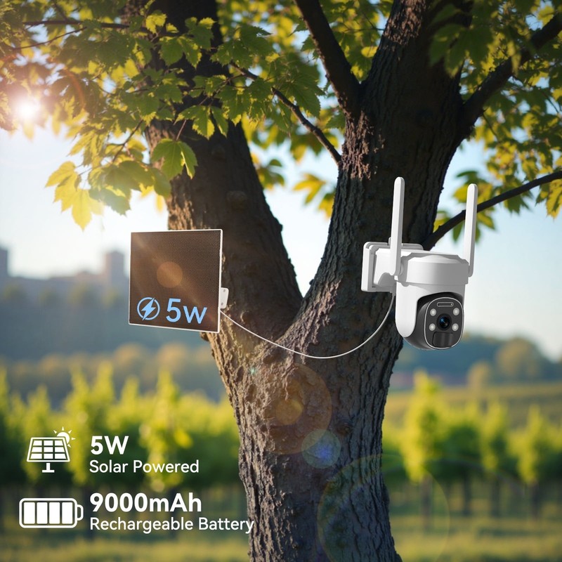 2K CCTV Solar Battery Powered 4G LTE Security Camera System Outdoor Home gallery