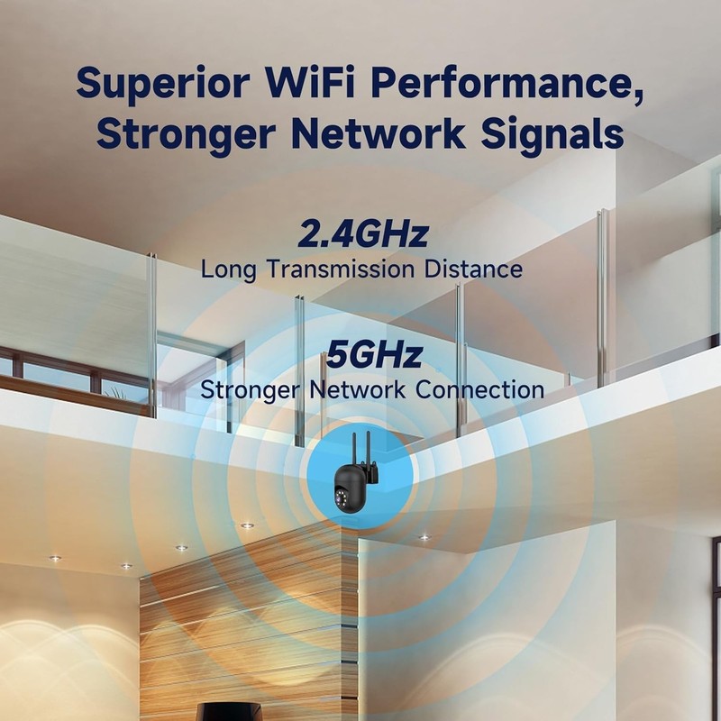 2K Security Camera Wired, 2.4/5GHz Home WiFi Camera, 360° PTZ Baby Monitor wi... gallery