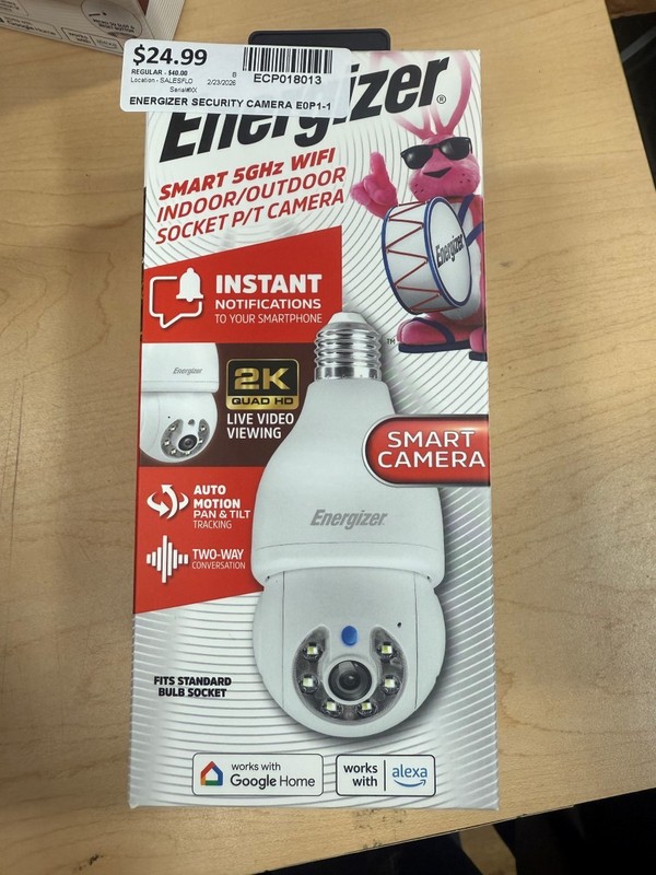 NEW-ENERGIZER SECURITY CAMERA E0P1-1001-5GW (ECP018013)