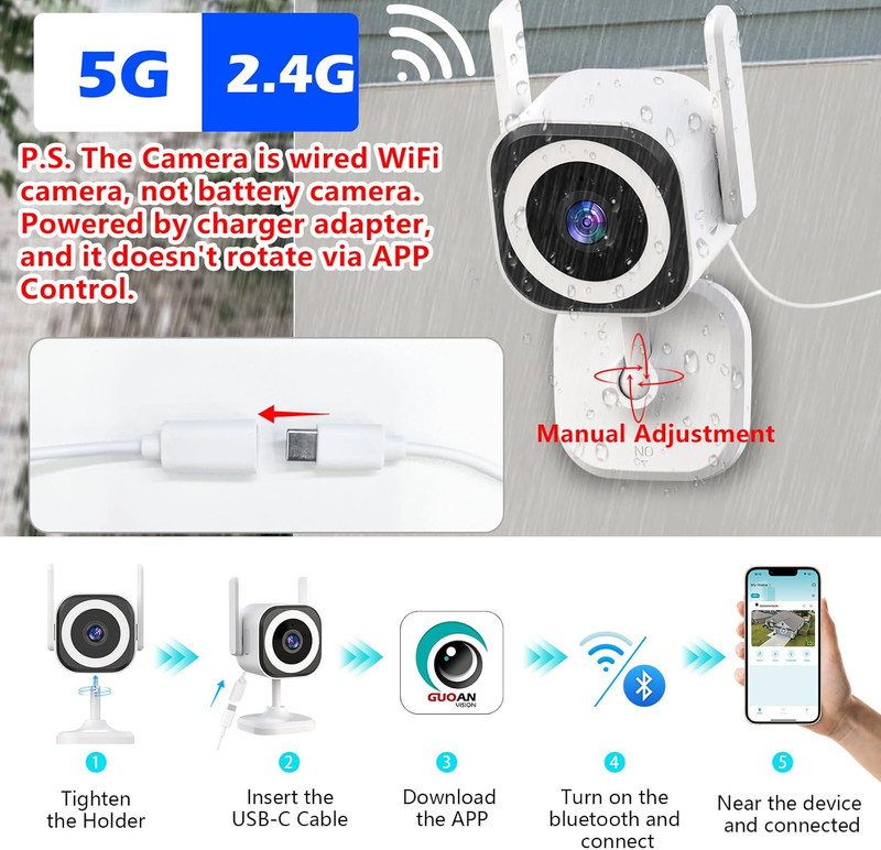 5G Camera for Home Security, 2K Outdoor/Indoor Security Cameras, Baby Monitor Ca gallery
